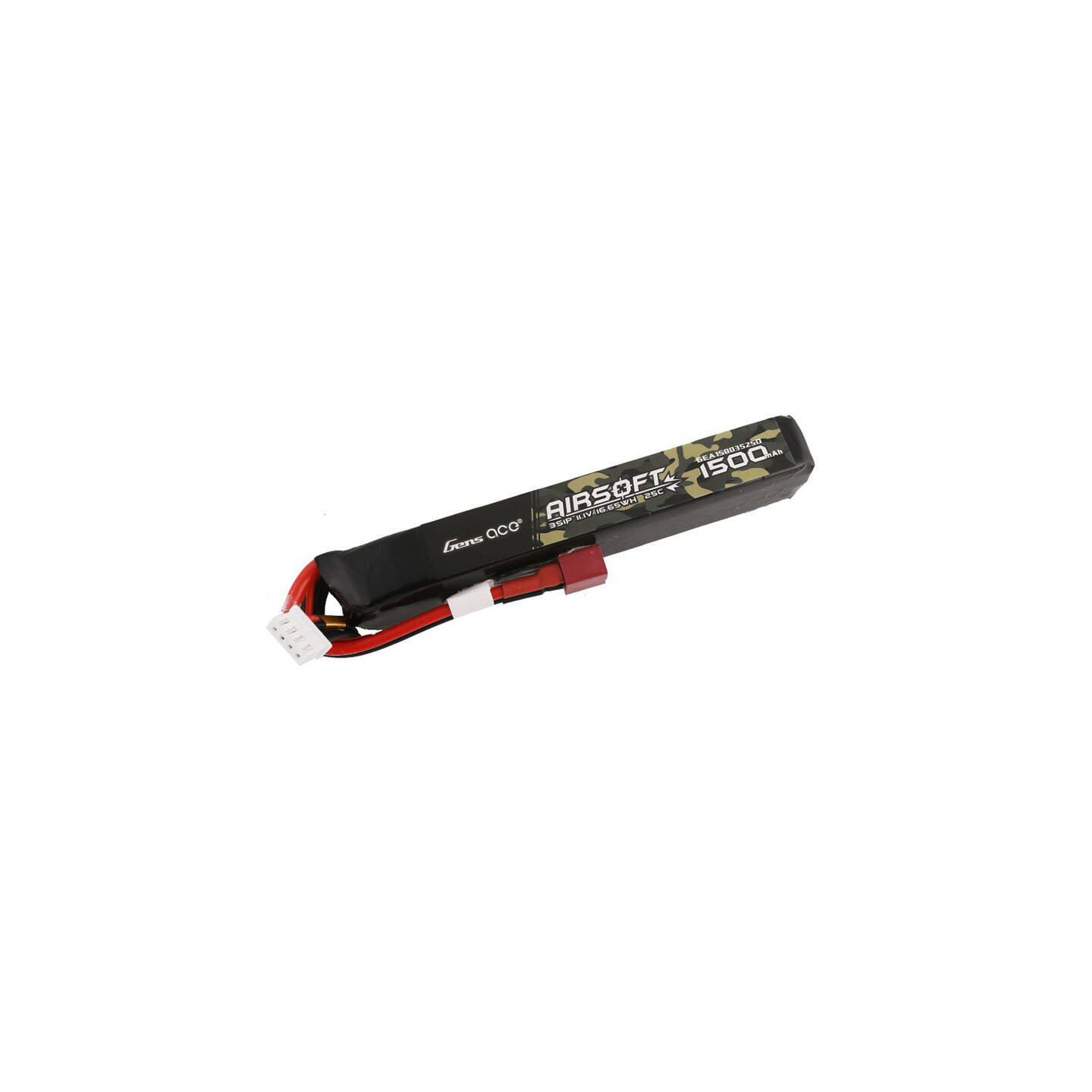 Gens ace 25C 1500mAh 3S1P 11.1V Airsoft Gun Lipo Battery with T Plug