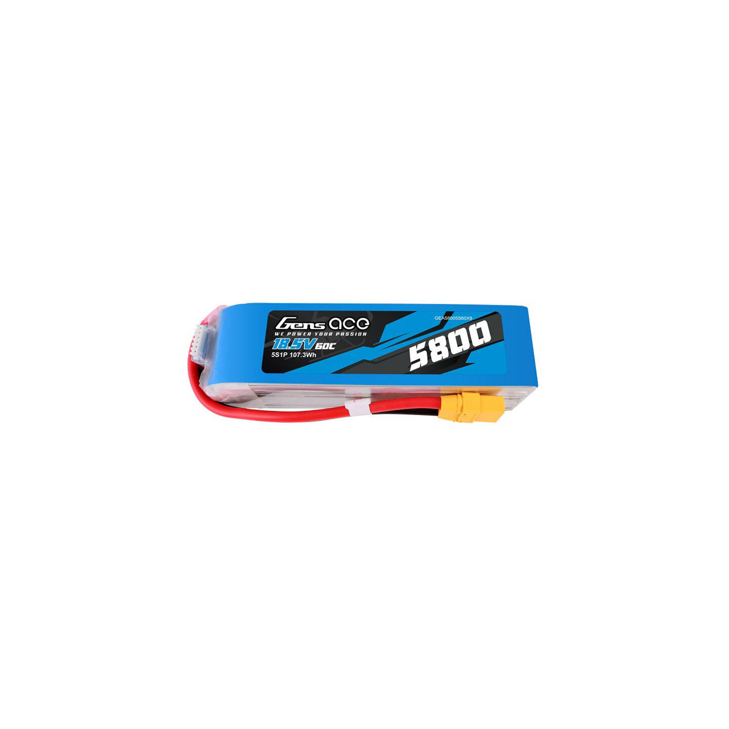 Gens ace 5800mAh 60C 18.5V 5S1P Lipo Battery Pack with XT90 plug