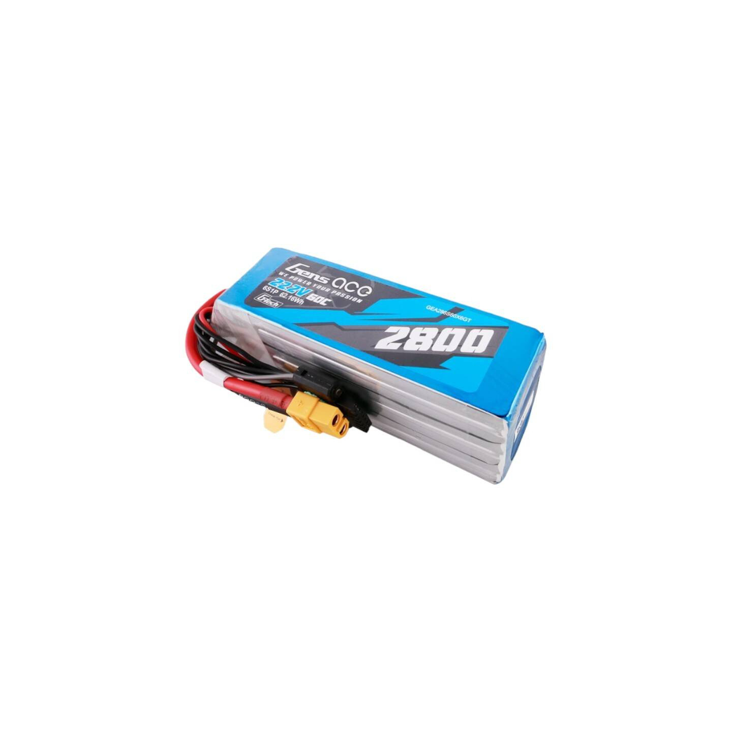 Gens ace G-Tech 2800mAh 22.2V 60C 6S1P Lipo Battery Pack with XT60 plug