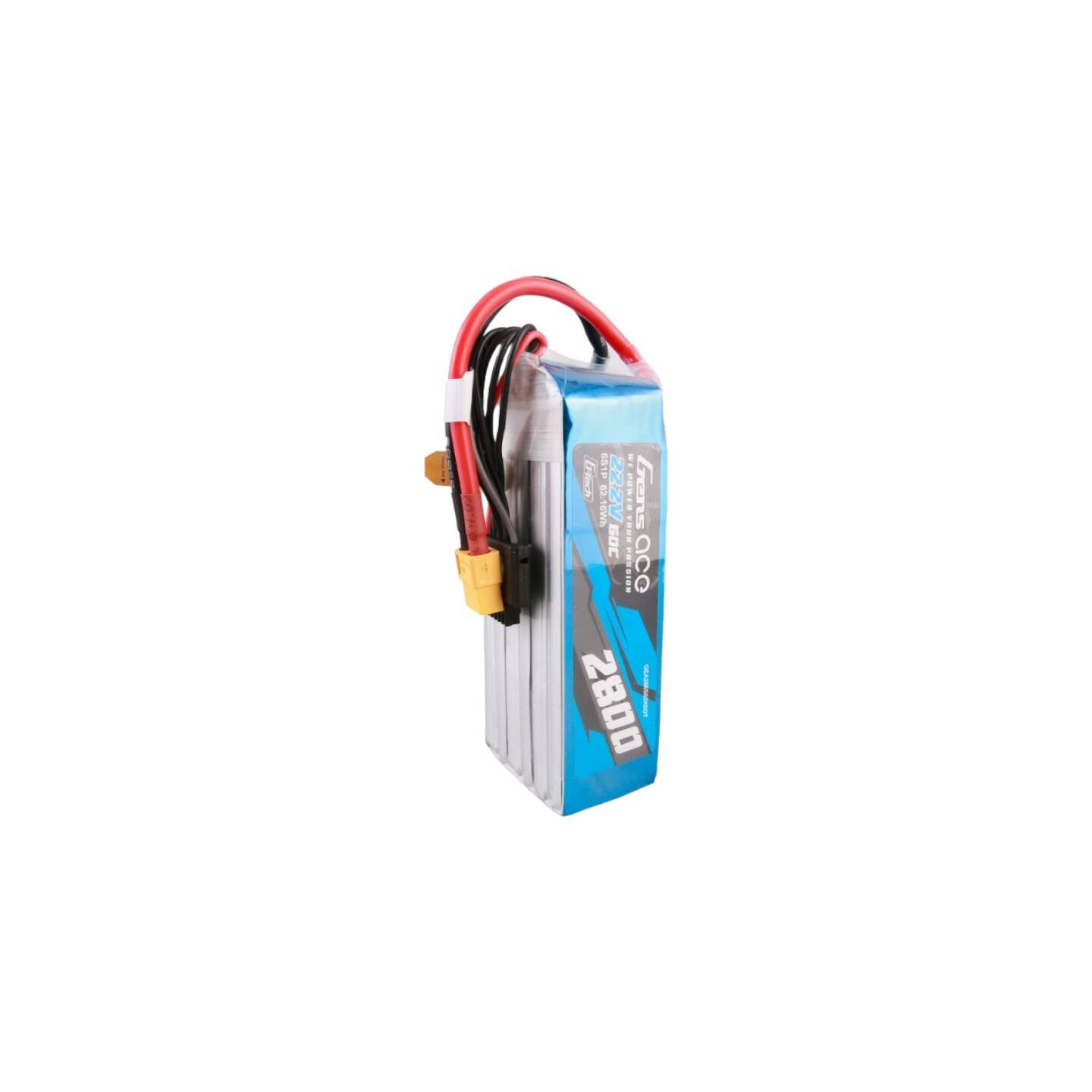 Gens ace G-Tech 2800mAh 22.2V 60C 6S1P Lipo Battery Pack with XT60 plug