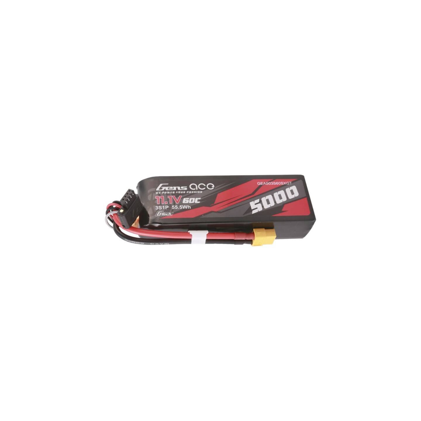 Gens ace G-Tech 5000mAh 11.1V 60C 3S1P Lipo With XT60 Plug