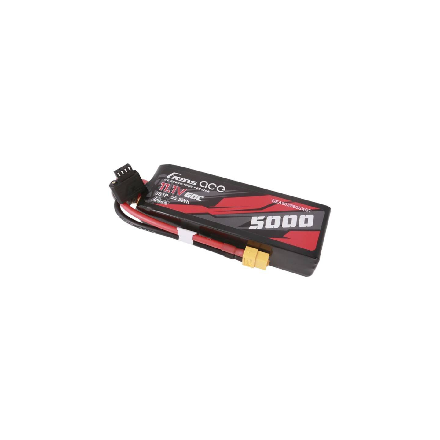 Gens ace G-Tech 5000mAh 11.1V 60C 3S1P Lipo With XT60 Plug