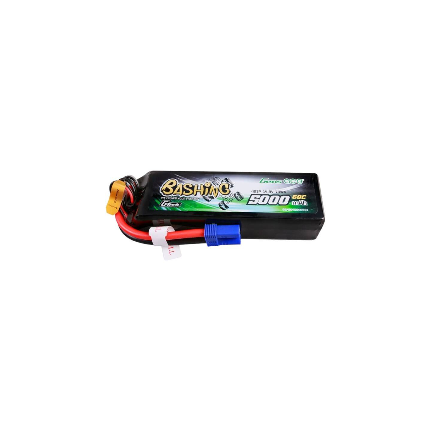 Gens ace G-Tech 5000mAh 14.8V 4S1P 60C Lipo Battery Pack with EC5 Plug-Bashing Series