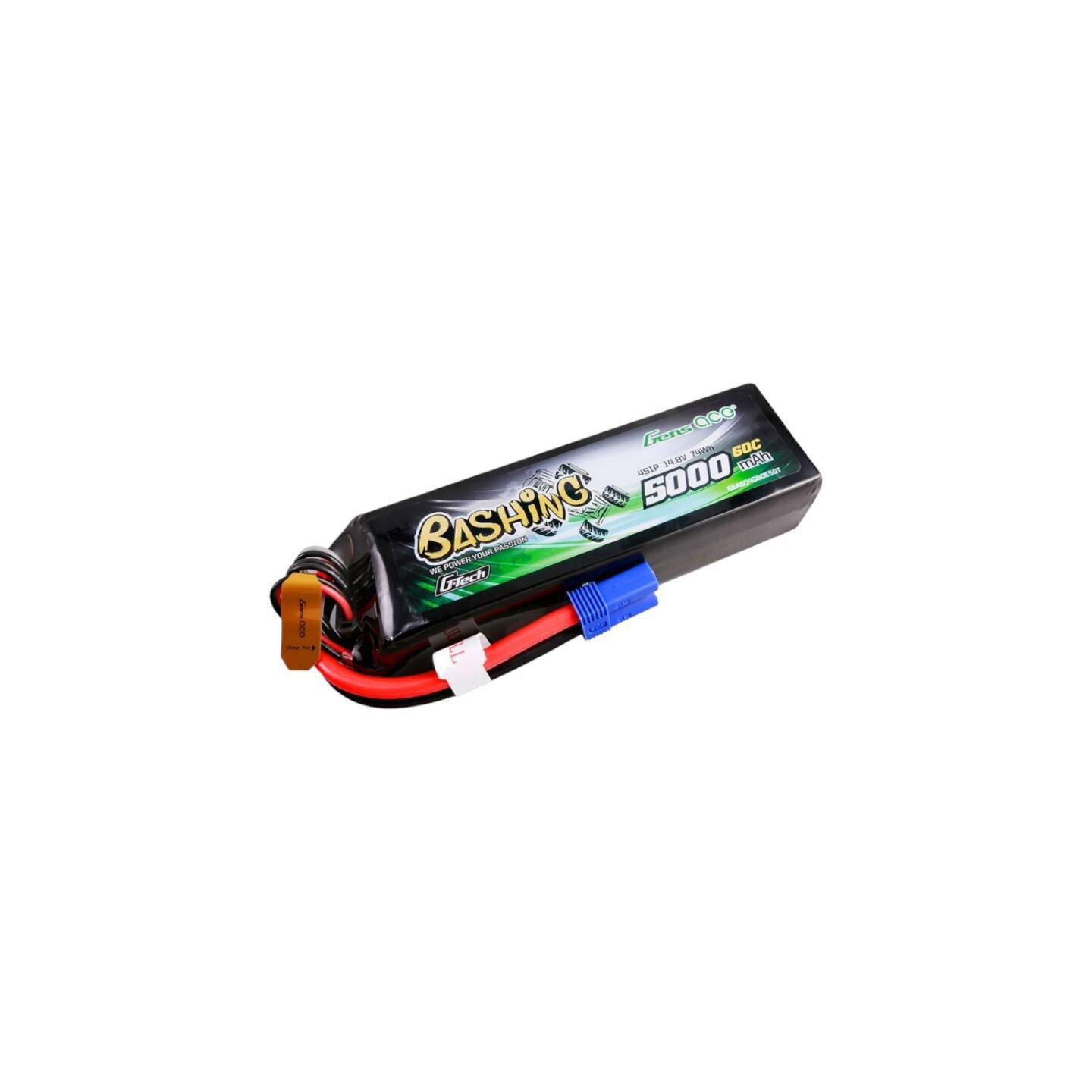 Gens ace G-Tech 5000mAh 14.8V 4S1P 60C Lipo Battery Pack with EC5 Plug-Bashing Series