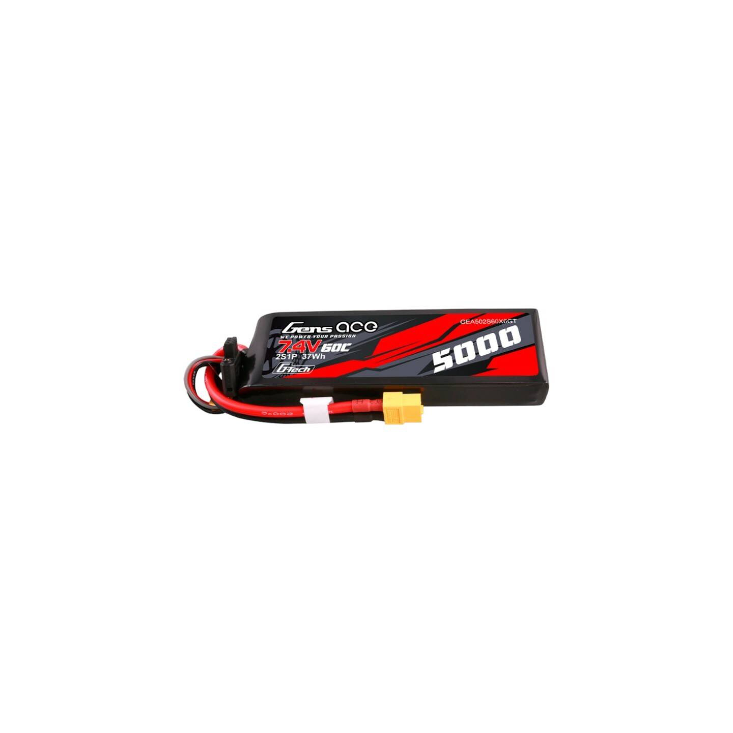 Gens ace G-Tech 5000mAh 7.4V 60C 2S1P Lipo PC material case with XT60 Plug