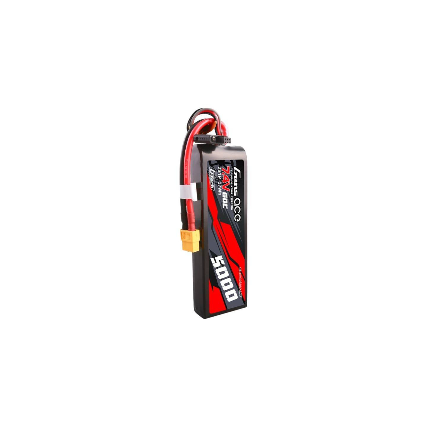 Gens ace G-Tech 5000mAh 7.4V 60C 2S1P Lipo PC material case with XT60 Plug