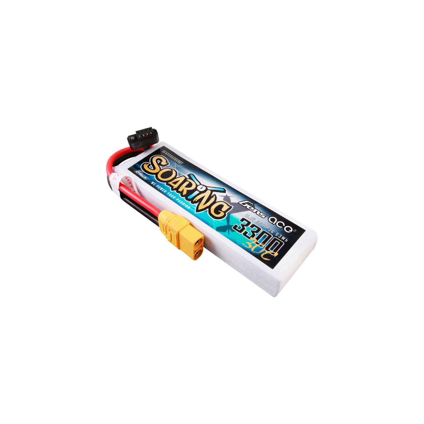 Gens ace G-Tech Soaring 3300mAh 11.1V 30C 3S1P Lipo Battery Pack with XT90 plug
