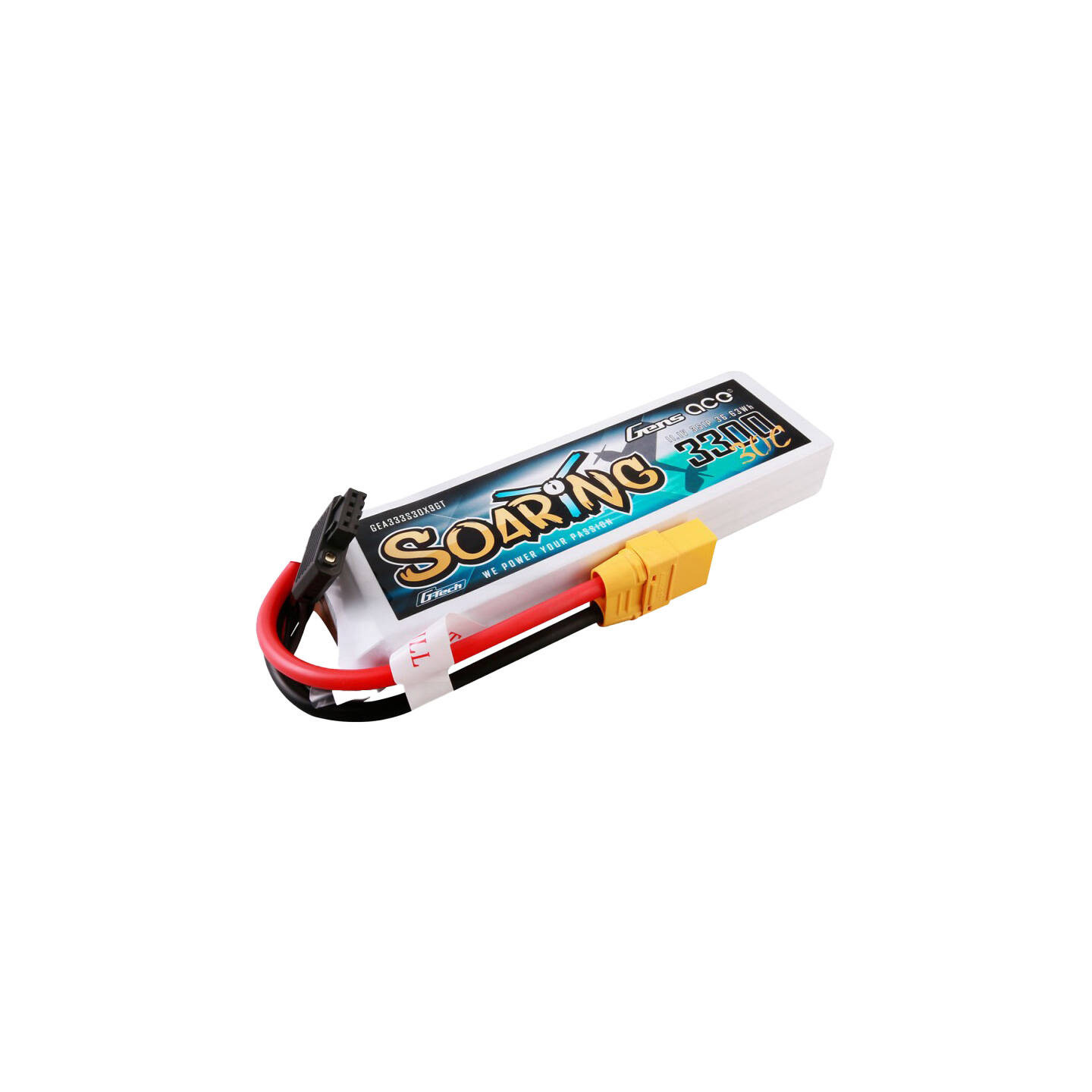 Gens ace G-Tech Soaring 3300mAh 11.1V 30C 3S1P Lipo Battery Pack with XT90 plug