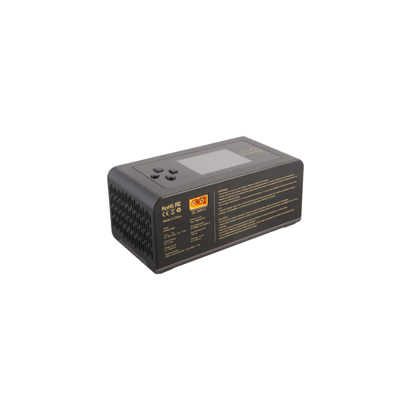 Gens Ace IMARS D300 G-Tech Channel AC/DC 300W/700W RC Battery Charger-EU Black