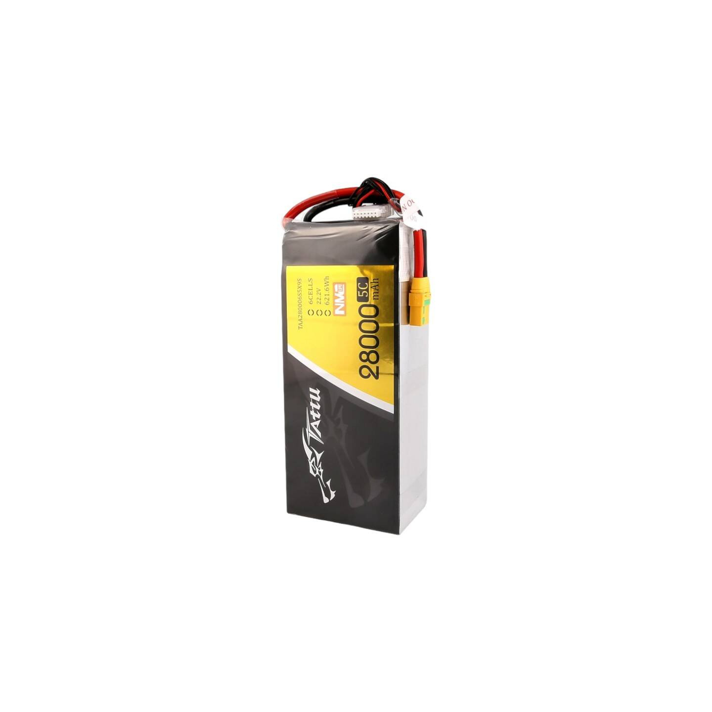 Tattu NMC 28000mAh 22.2V 5C 6S1P Lipo Battery Pack with XT90-S plug