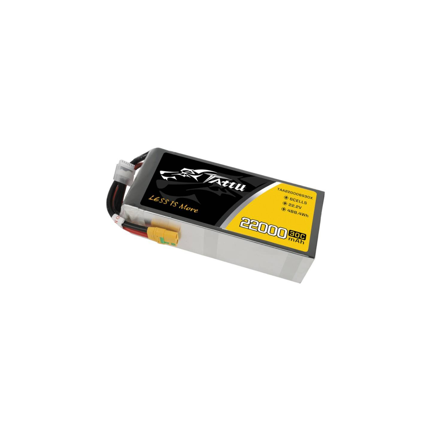 Tattu 22000mAh 22.2V 30C 6S1P Lipo Battery Pack with XT90-S plug