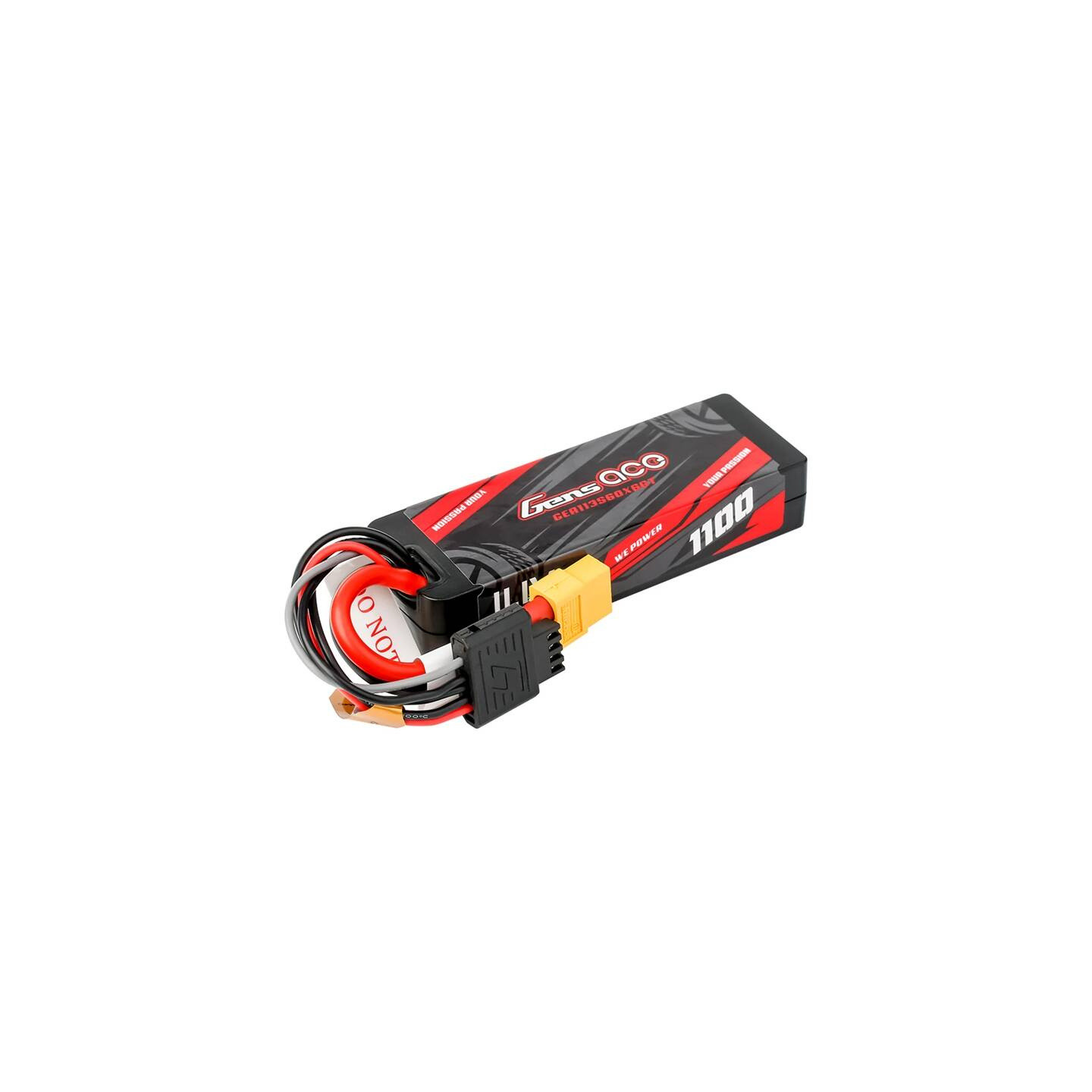 Lipo Gens ace G-Tech 1100mAh 11.1V 3S1P 60C GRP-76 Hardcase Battery with XT60 Plug