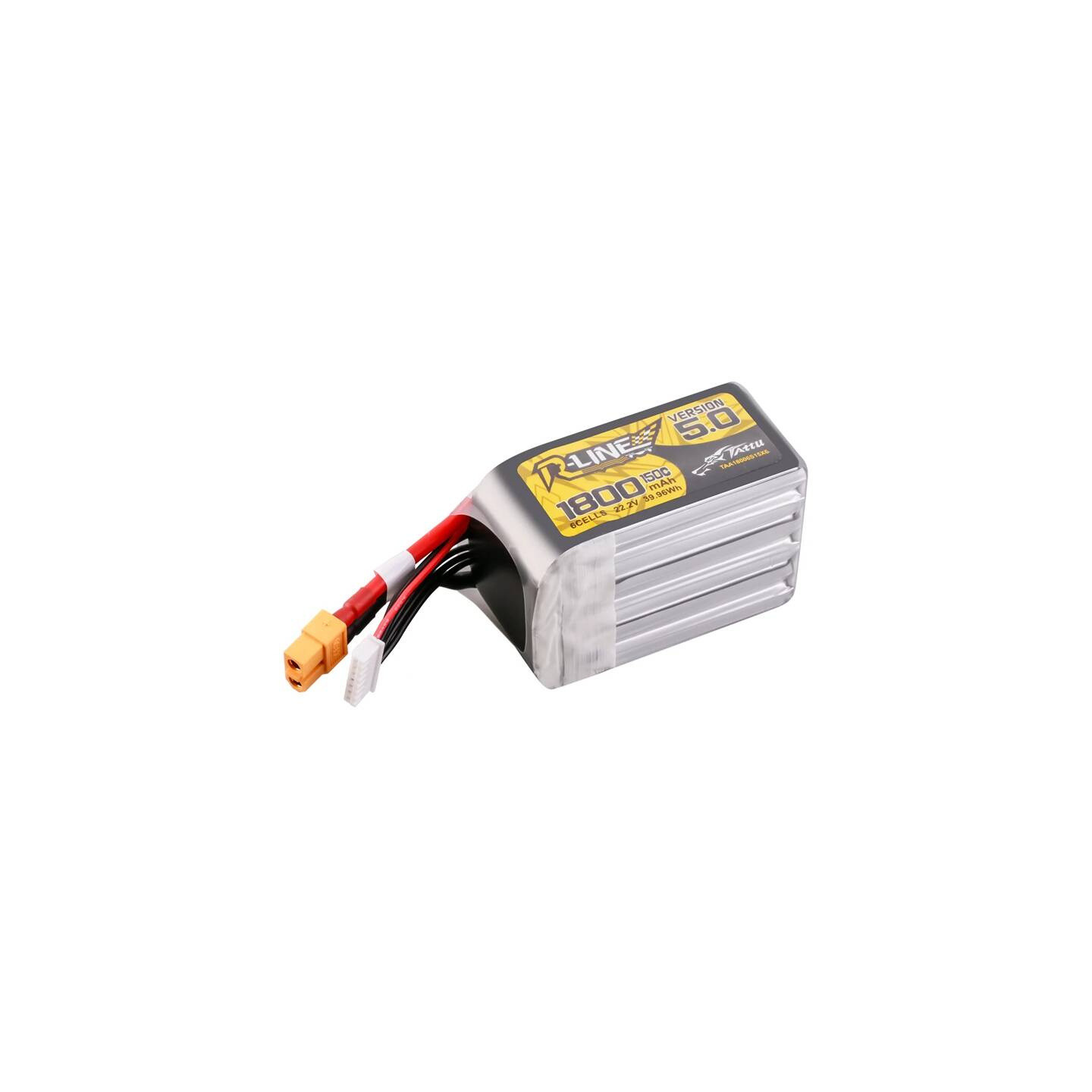 Lipo Tattu R-Line Version 5.0 1800mAh 22.2V 150C 6S battery with XT60 connector