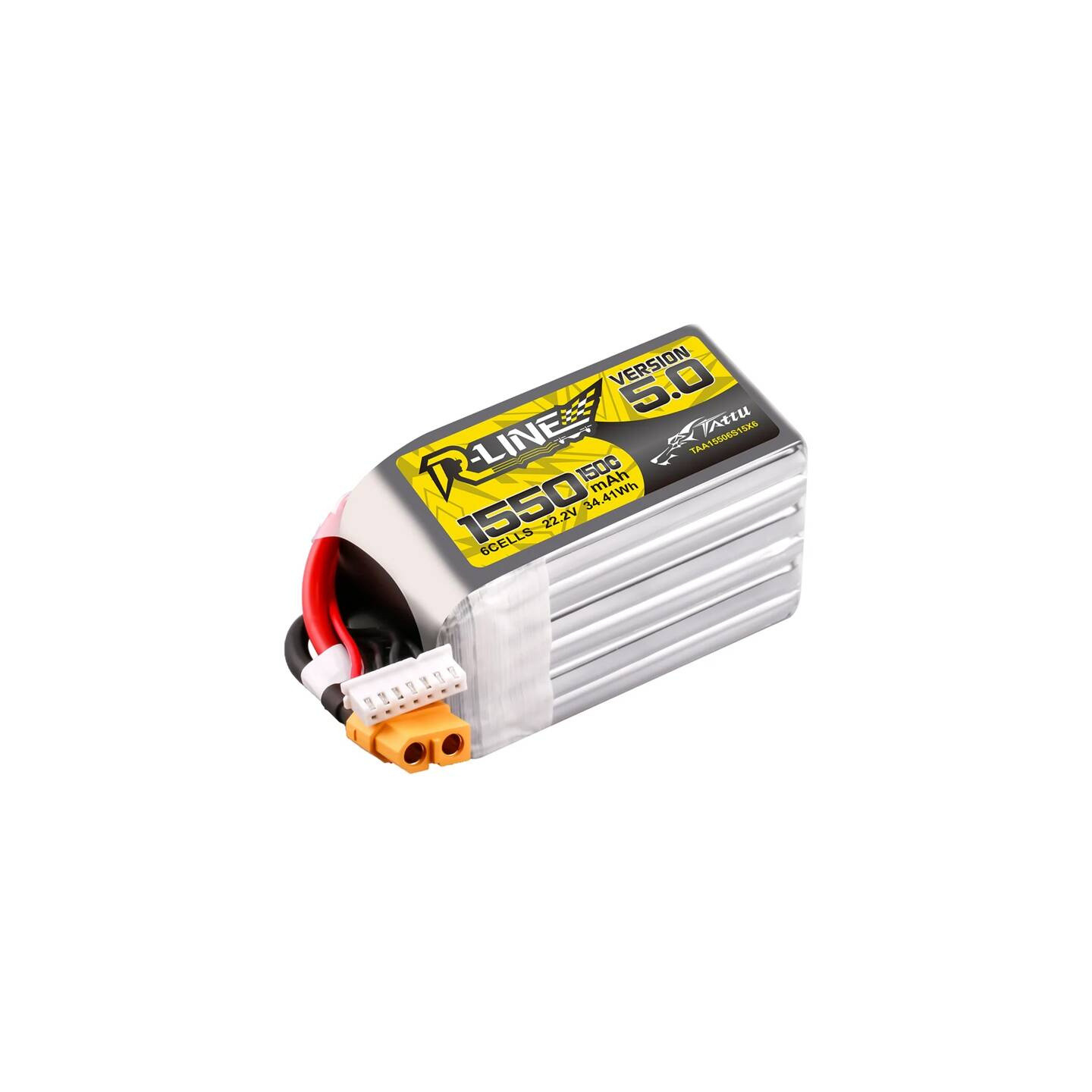 Lipo Tattu R-Line Version 5.0 1550mAh 22.2V 150C 6S battery with XT60 connector