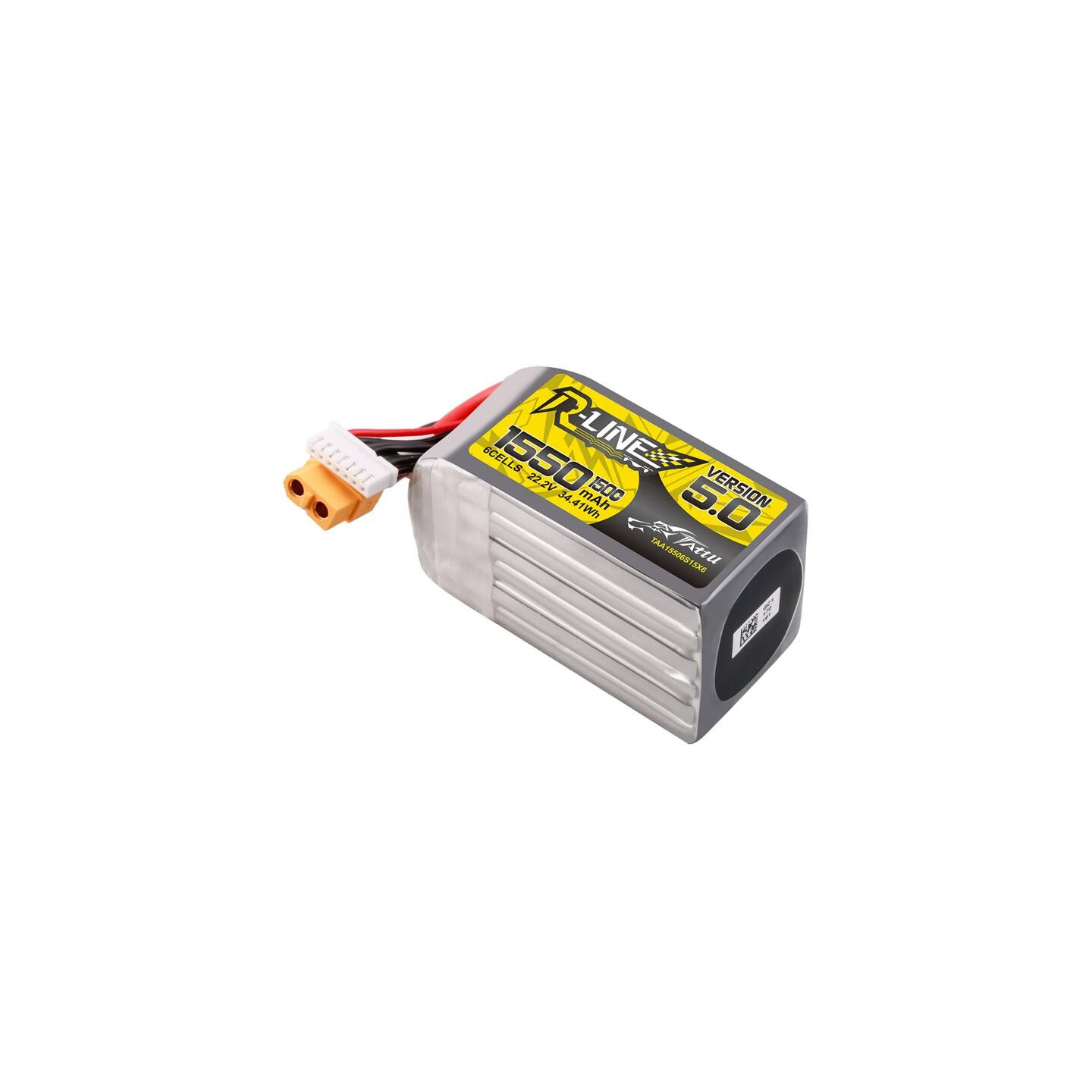 Lipo Tattu R-Line Version 5.0 1550mAh 22.2V 150C 6S battery with XT60 connector