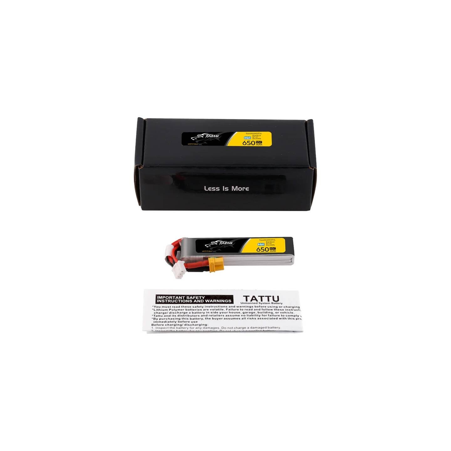 Accumulator Lipo Tattu 2s 650mAh 95C 7.6V HV z XT30 Long-Pack