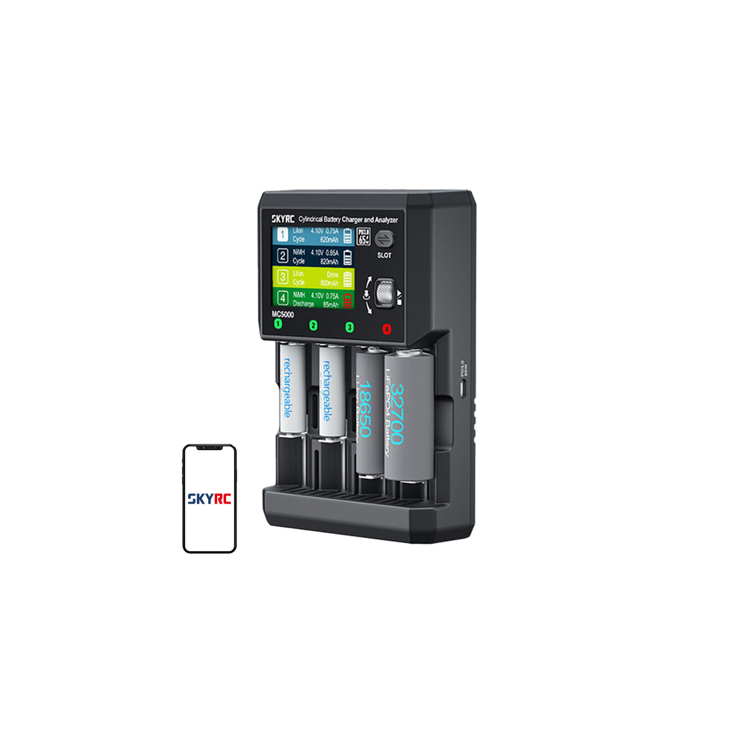 SkyRC MC5000 cylindrical battery charger and analyzer