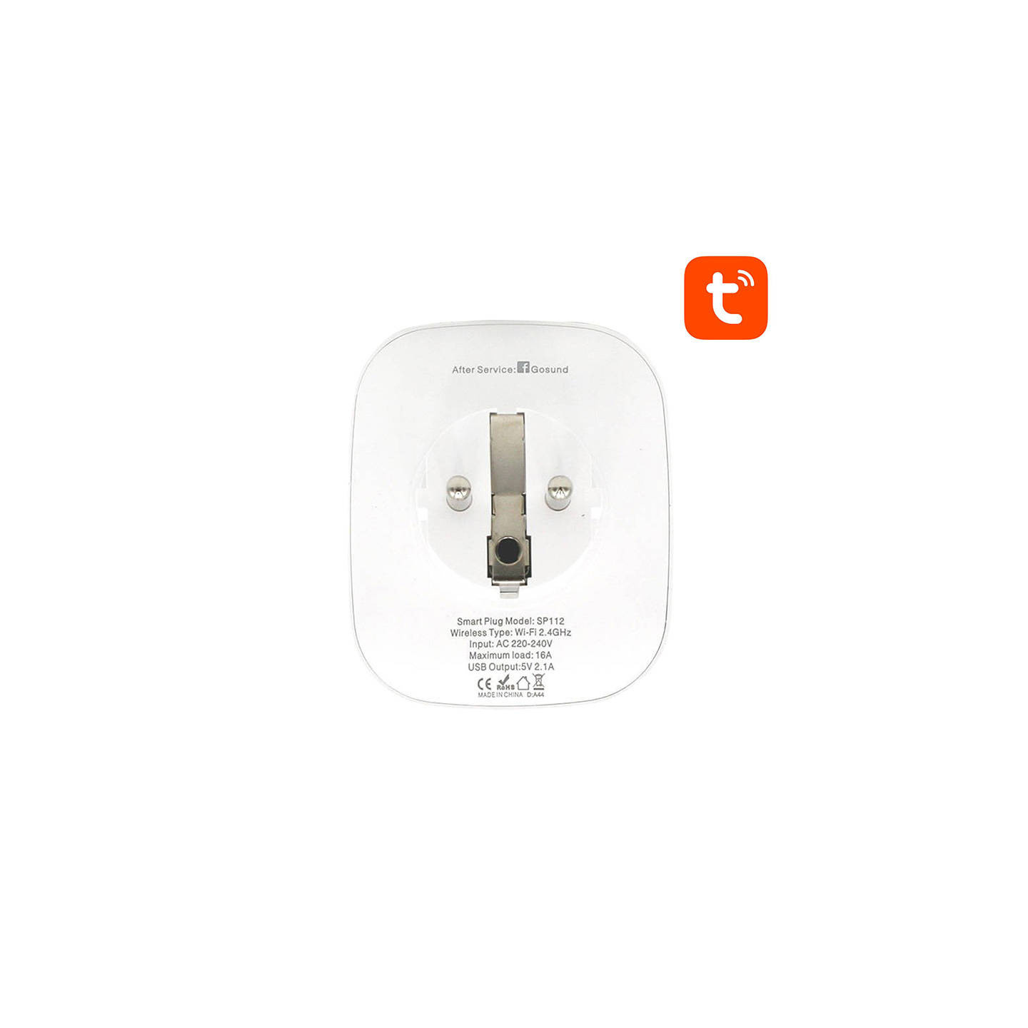 Smart plug WiFi Gosund SP112 2xUSB, 16A, Tuya
