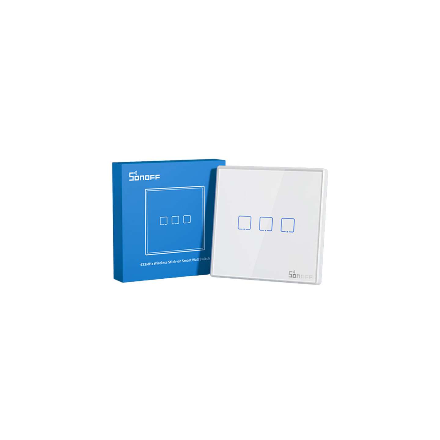 Smart Wireless Wall Switch Sonoff T2EU3C-RF 433MHz (3-channel)