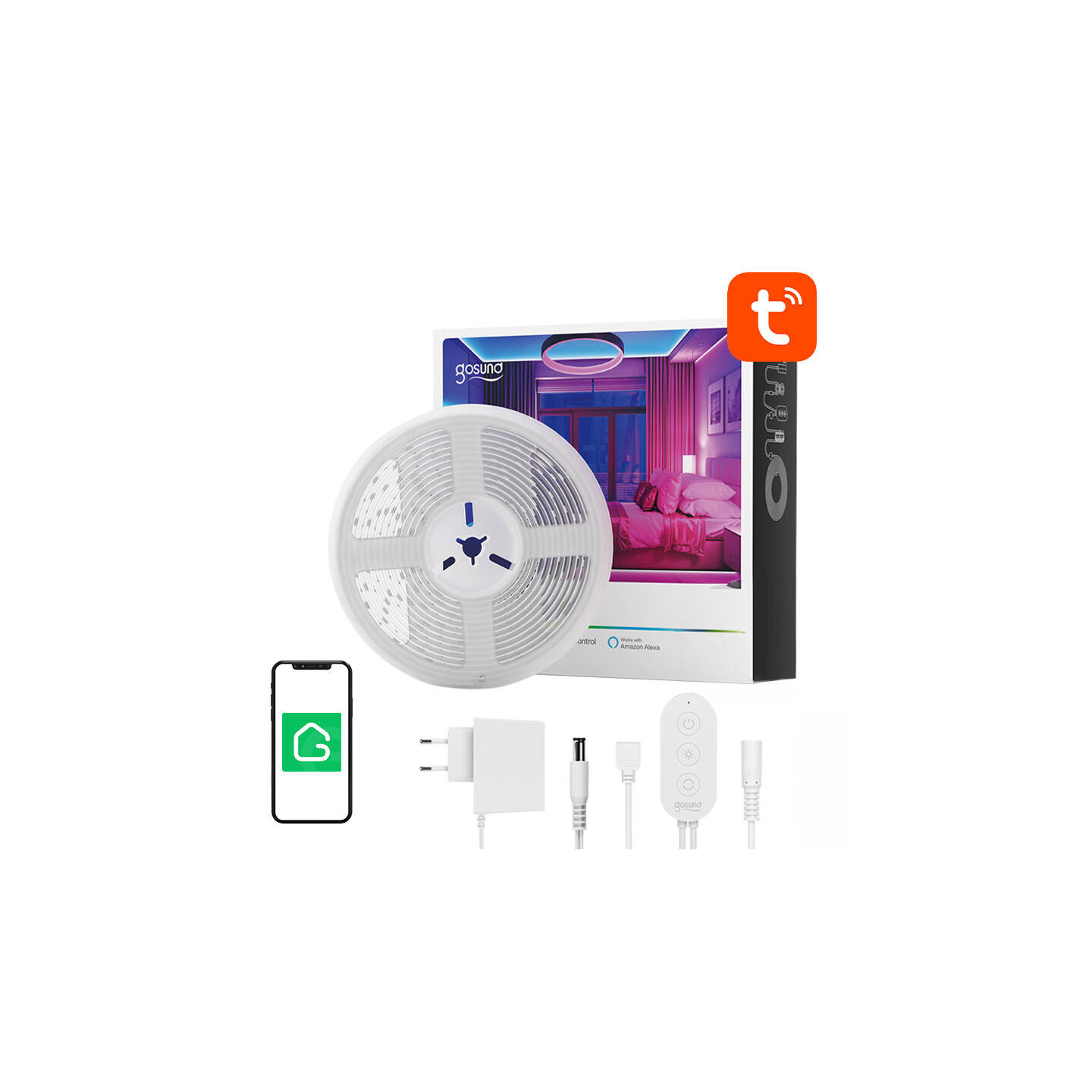 Smart WiFi RGB LED light strip Gosund SL2 (5m), Tuya