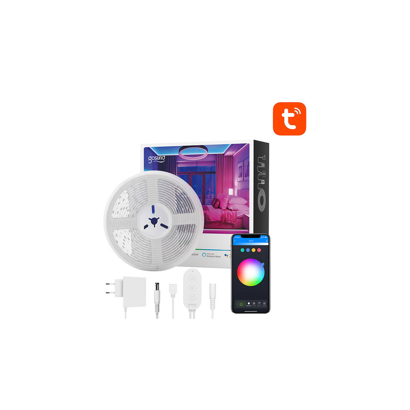 Smart WiFi RGB LED light strip Gosund SL2 (5m), Tuya