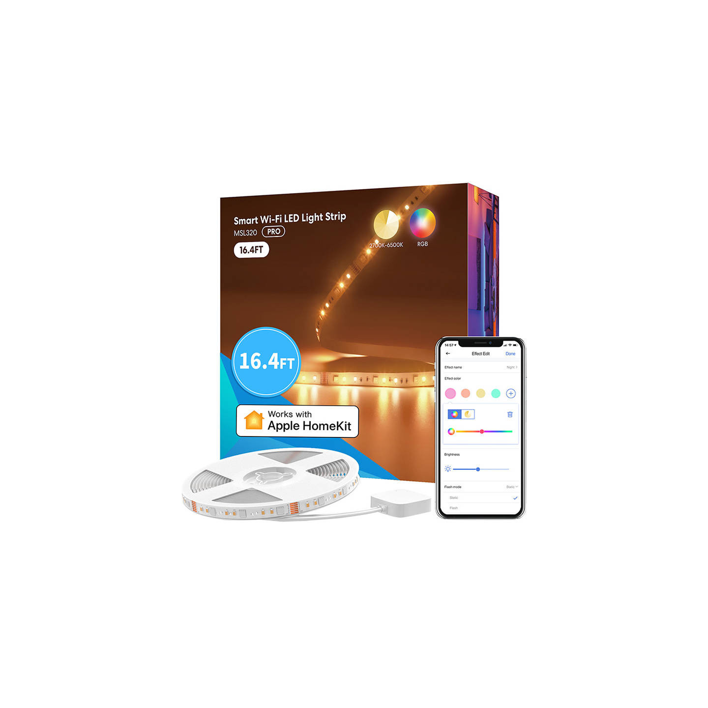 Smart WiFI LED Strip with RGBWW Meross MSL320 (5 meter) HomeKit
