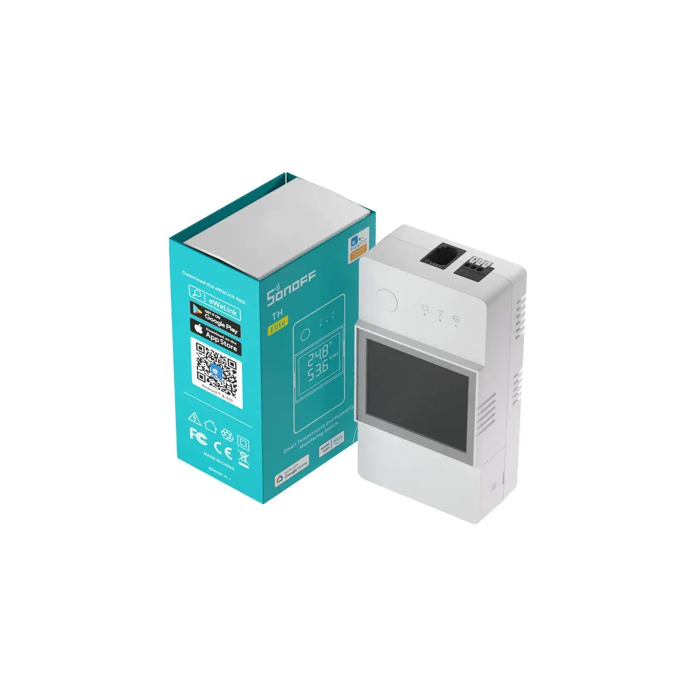Smart WiFi temperature and humidity monitoring switch Sonoff THR316D TH Elite