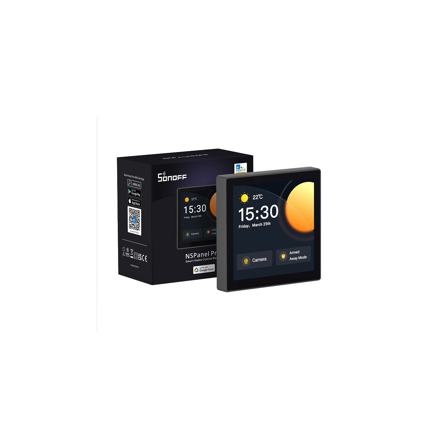 Smart Control Panel WiFi/Bluetooth/ZigBee Matter Sonoff NSPanel Pro (black)