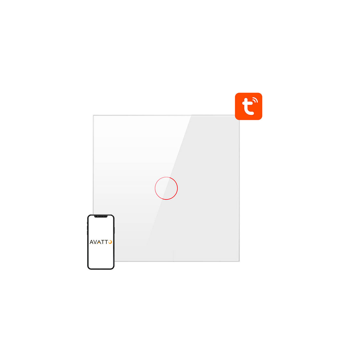 Smart Light Switch ZigBee Avatto ZTS02-EU-W1 1 Way TUYA (white)