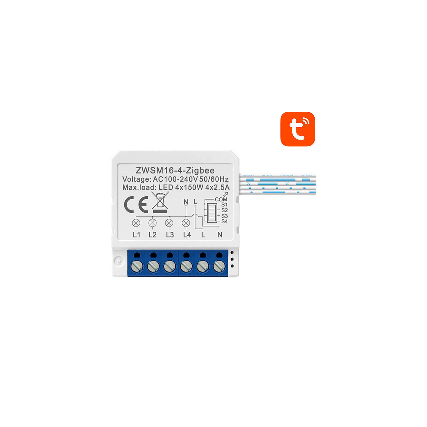 Smart Switch Module ZigBee Avatto ZWSM16-W4 TUYA