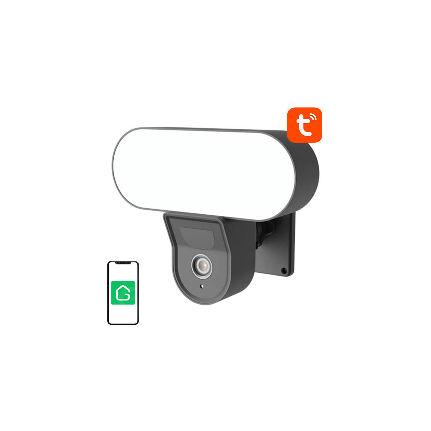 Smart outdoor WiFi camera with Gosund IPC3 floodlight, IP65 Tuya