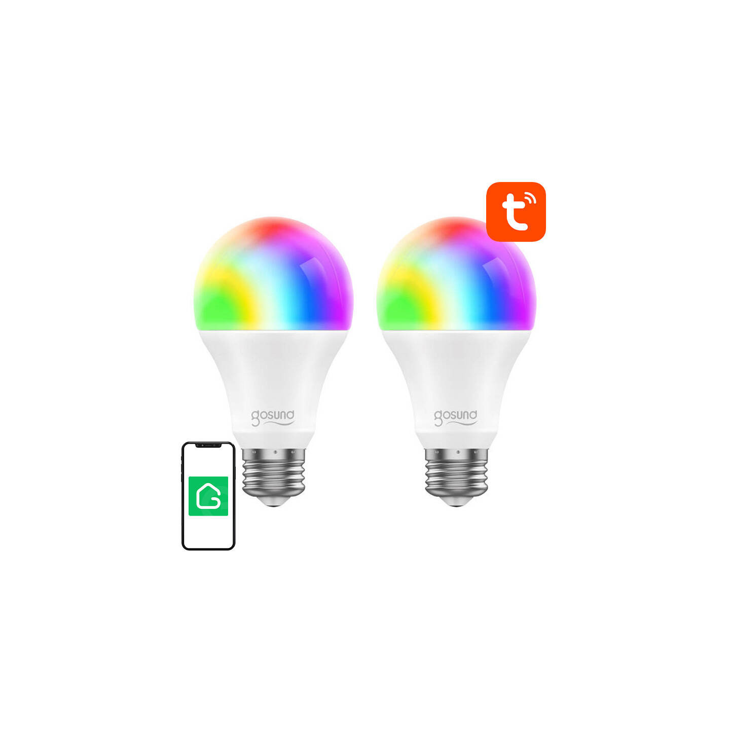 Smart Bulb WiFi RGB LED Gosund WB4-2 E27 (2-pack) Tuya