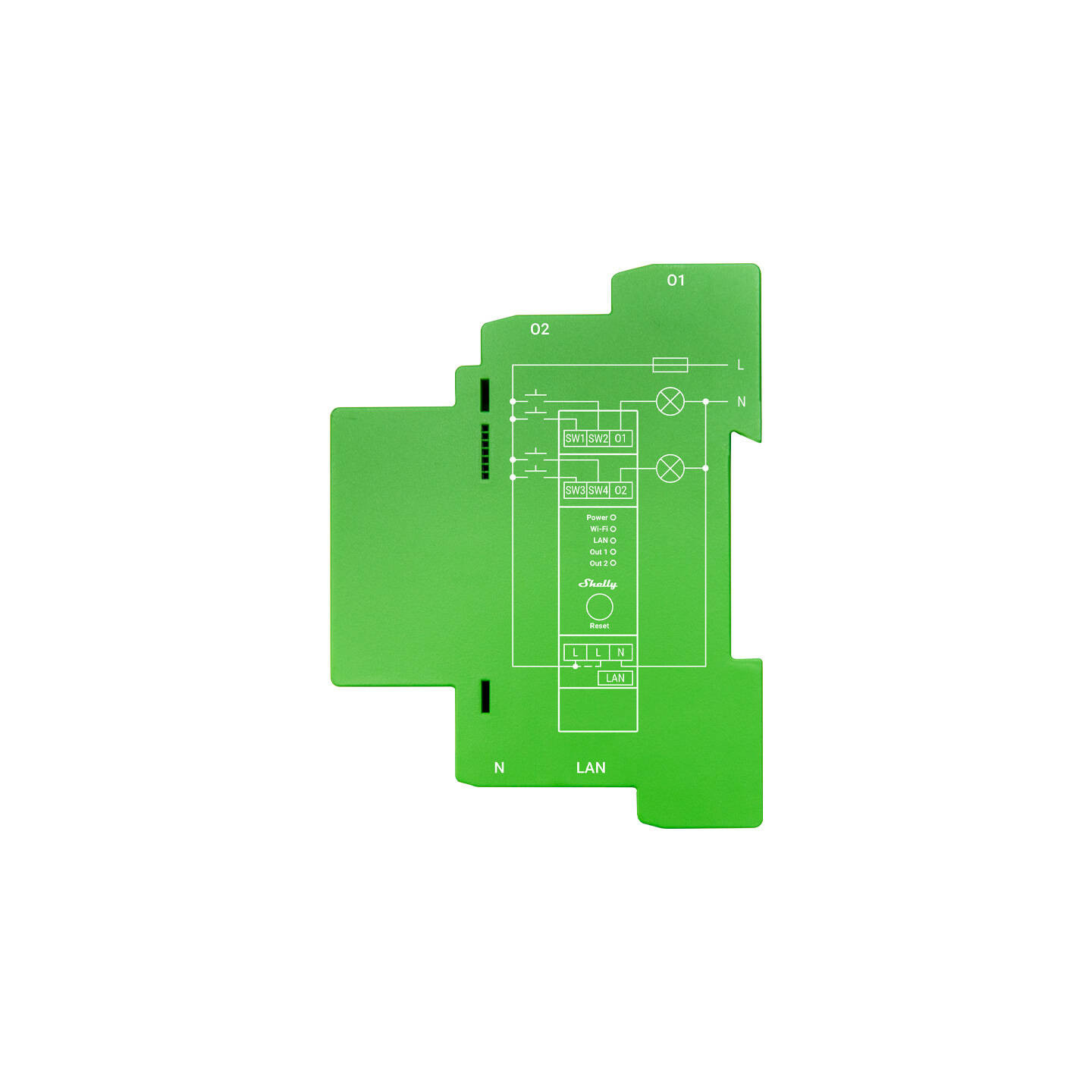 Shelly Pro Dimmer 2 DIN Rail Smart Switch, 2-channel