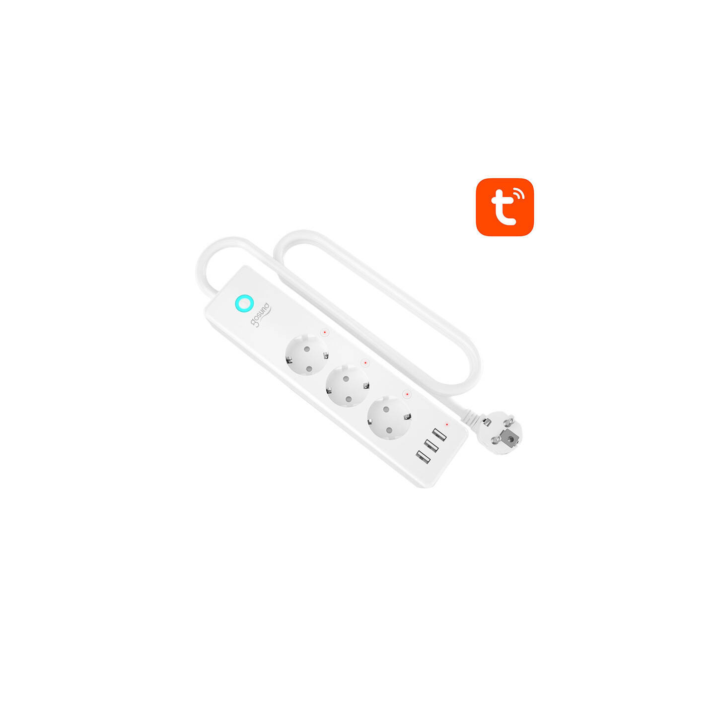 Gosund P1 PLUS smart WiFi power strip (3x AC schuko, 3x USB-A) Tuya