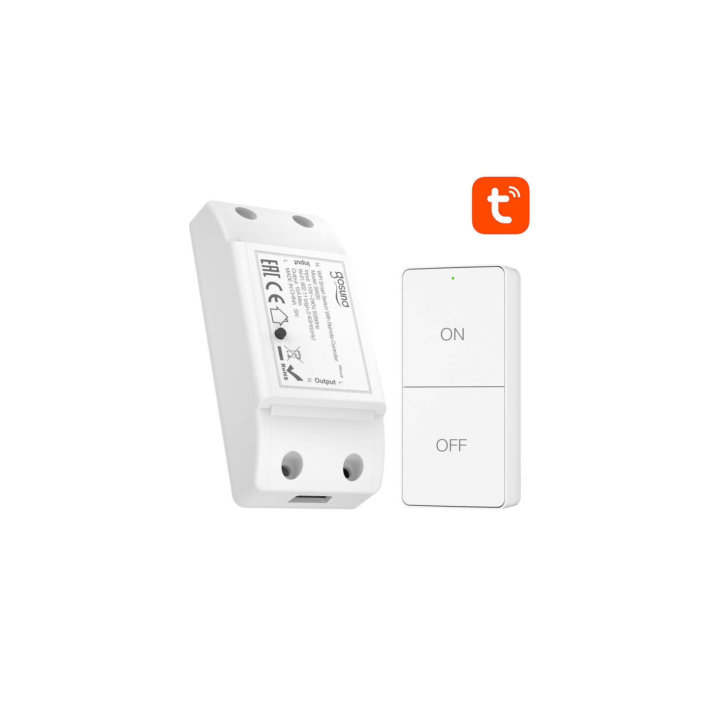 Gosund SW20 10A WiFi Smart Switch + Remote Control, Tuya