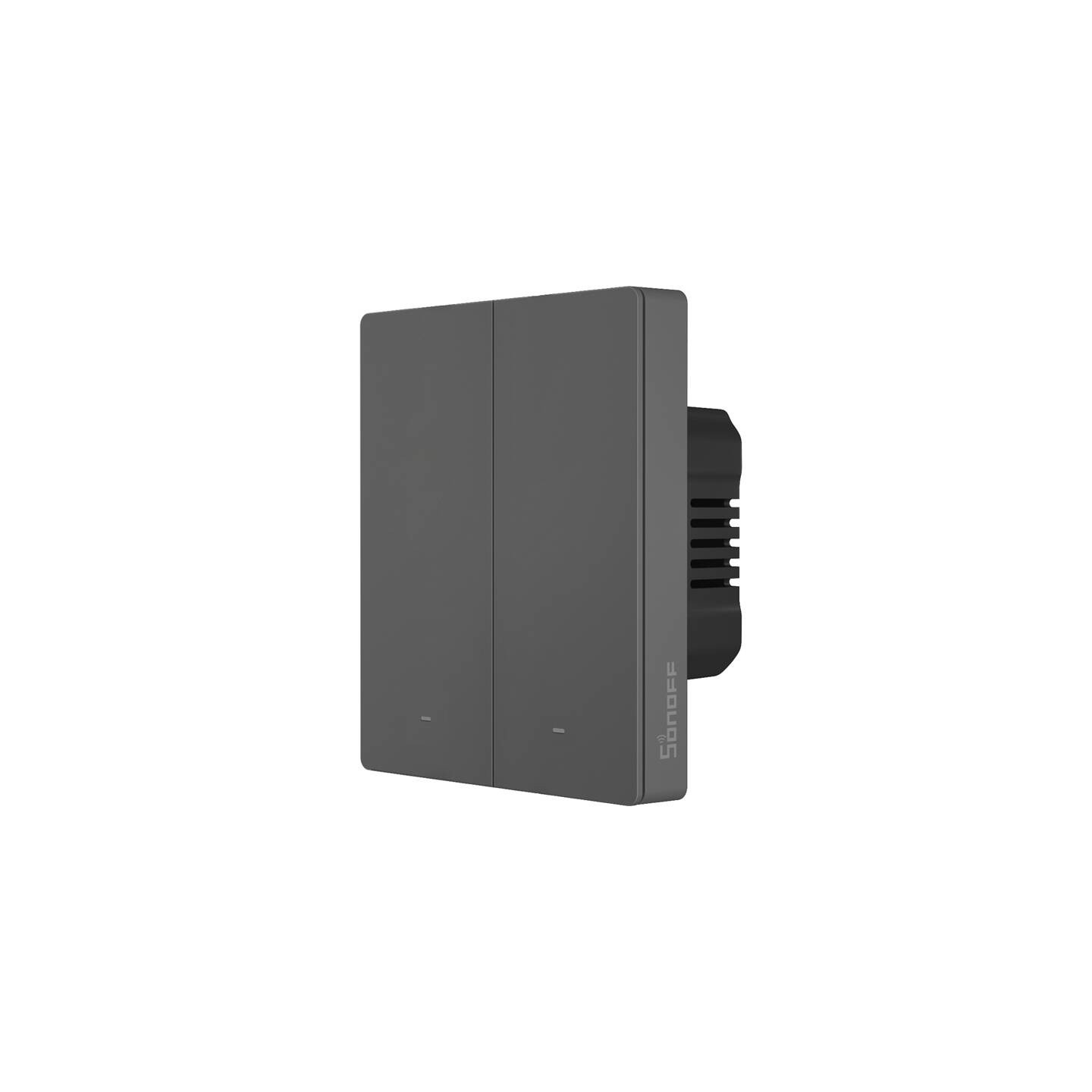 Smart WiFi wall switch SONOFF M5-2C-80 (2-channel, for frame, graphite)