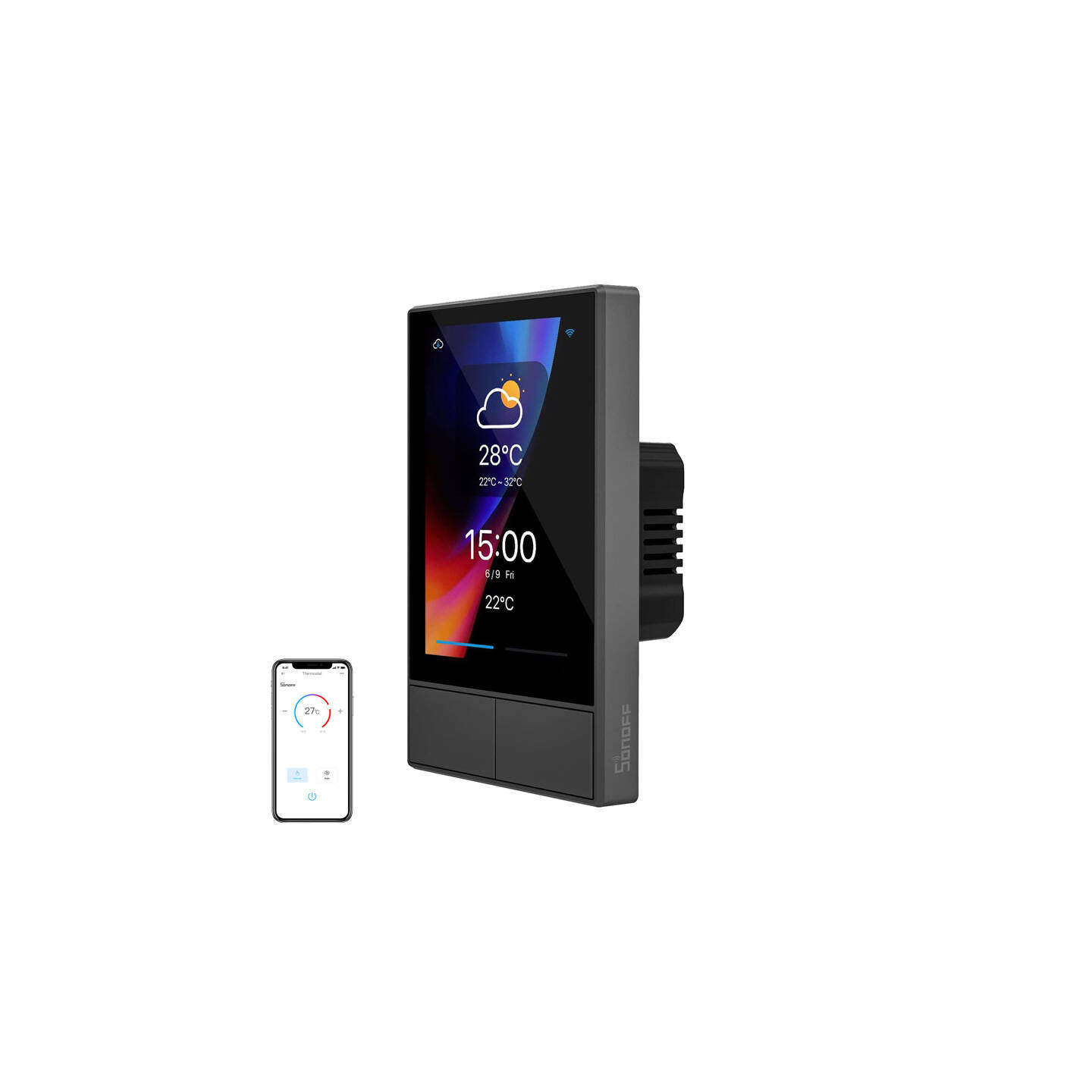 Smart WiFi control panel SONOFF NSPanel (black, 120mm)