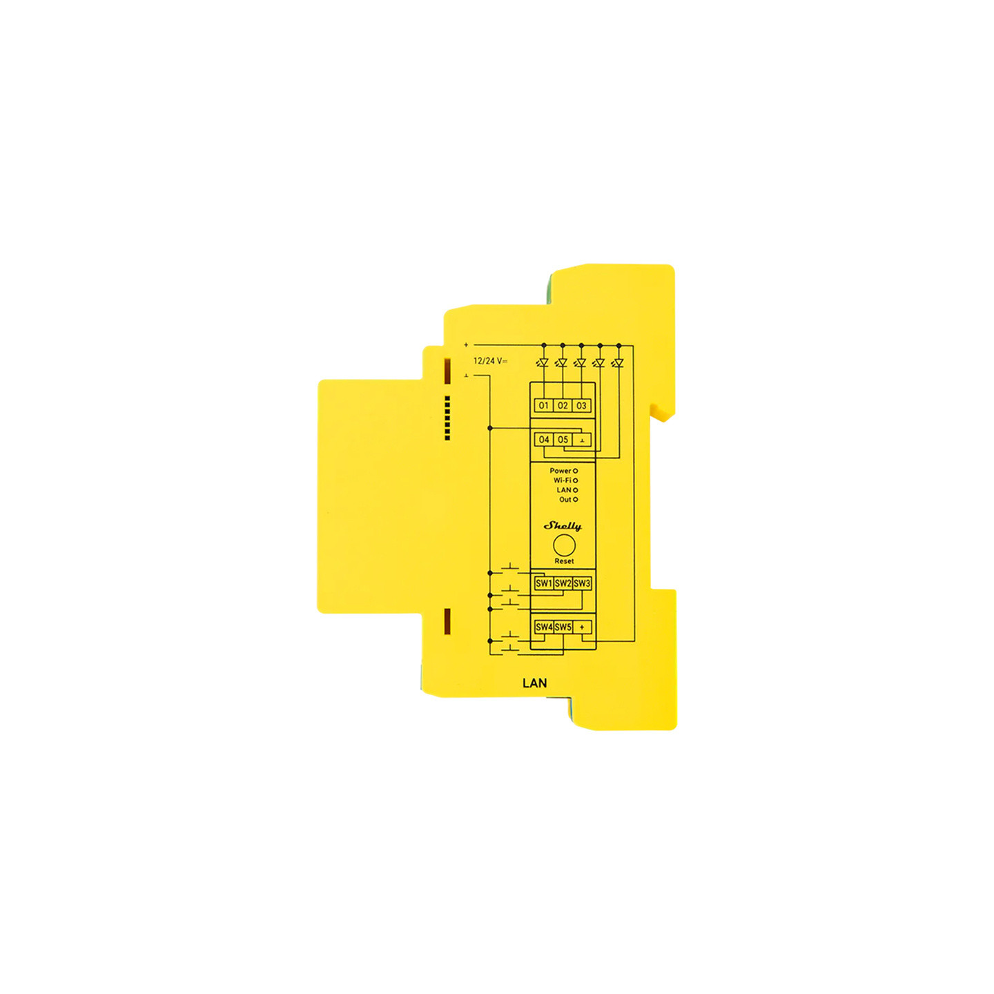 Shelly RGBWW Pro WiFi 5-Channel DIN Rail Lighting Controller
