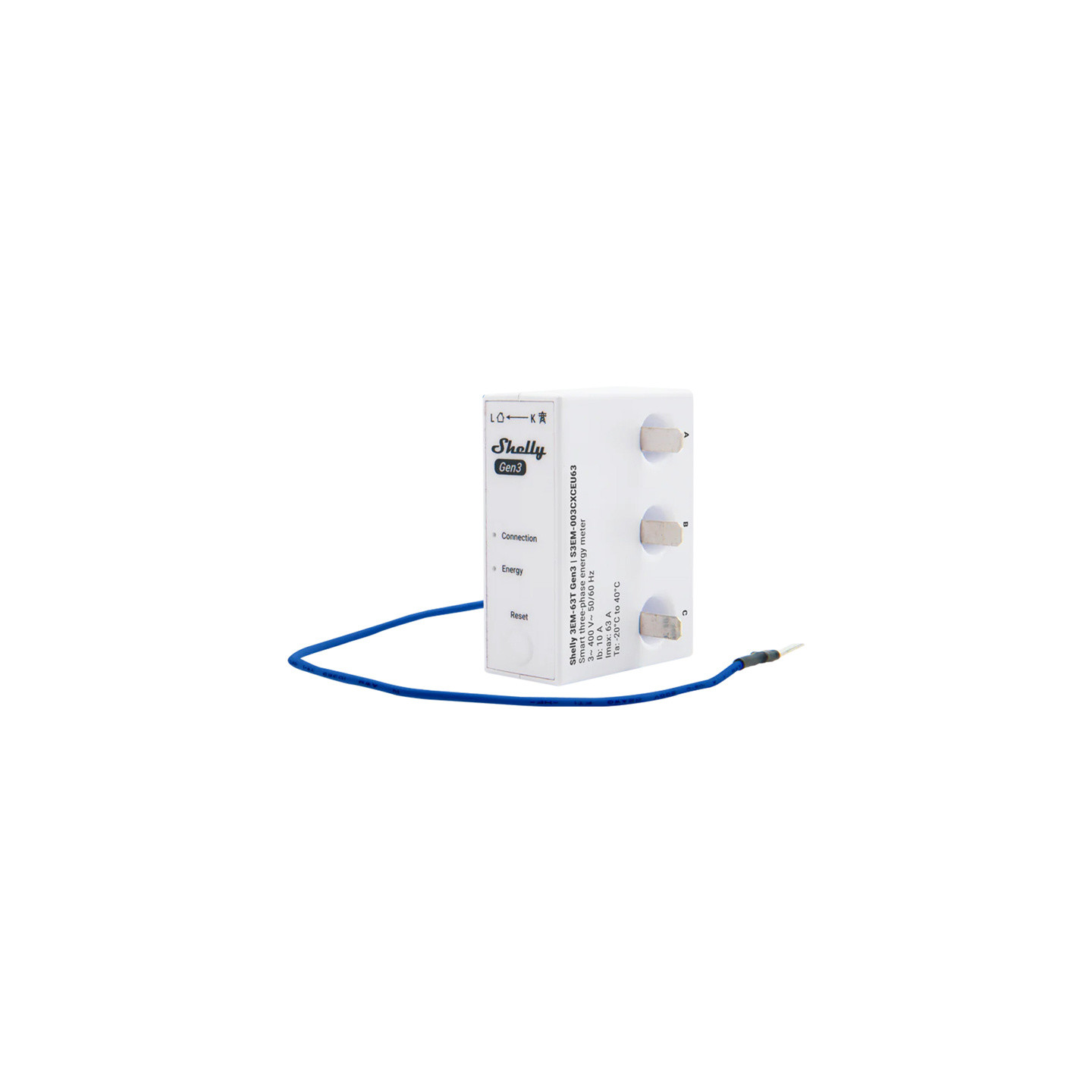 Shelly 3EM-63T Gen3 1/3-channel WiFi energy meter (flat terminal)