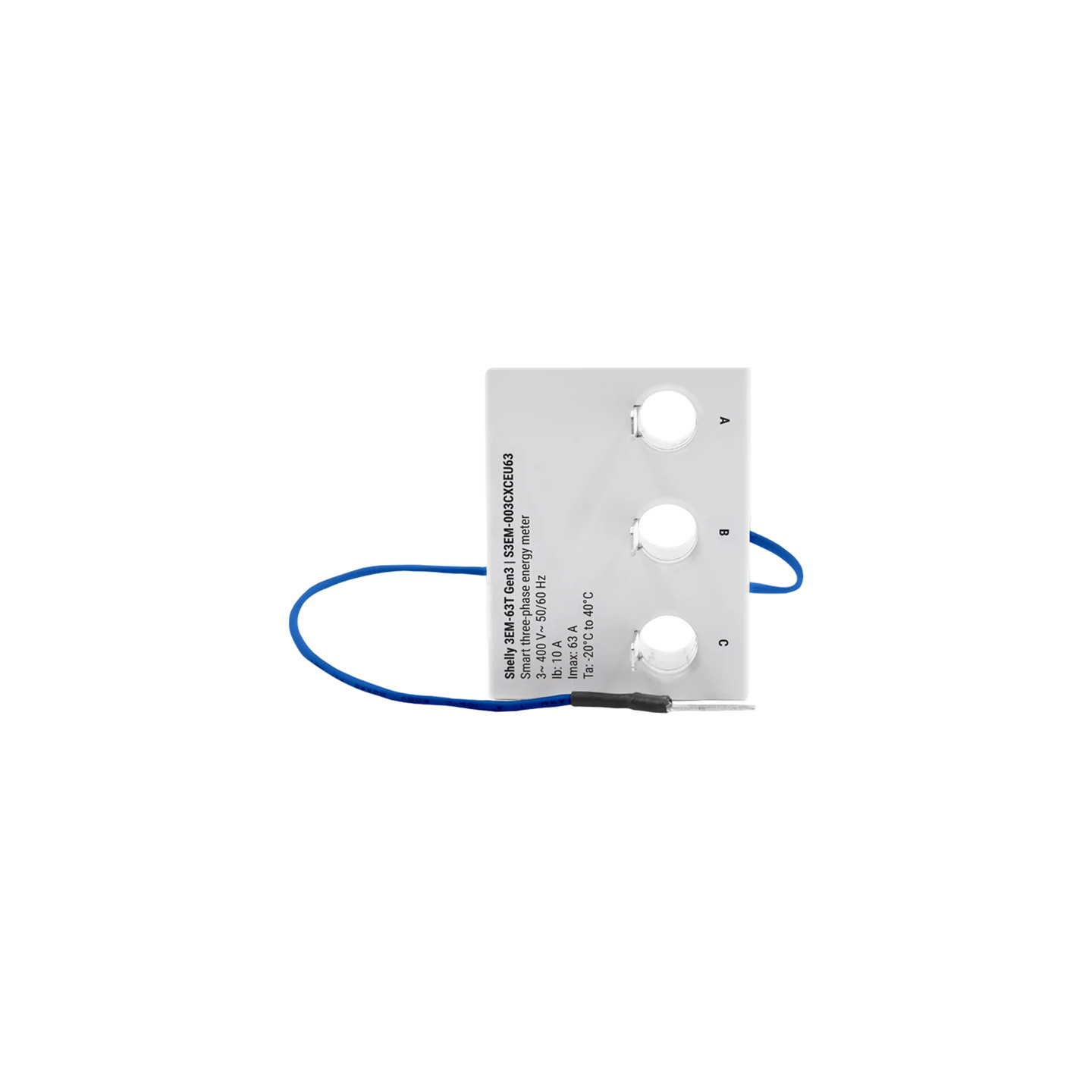 Shelly 3EM-63T Gen3 1/3-channel WiFi energy meter (flat terminal)