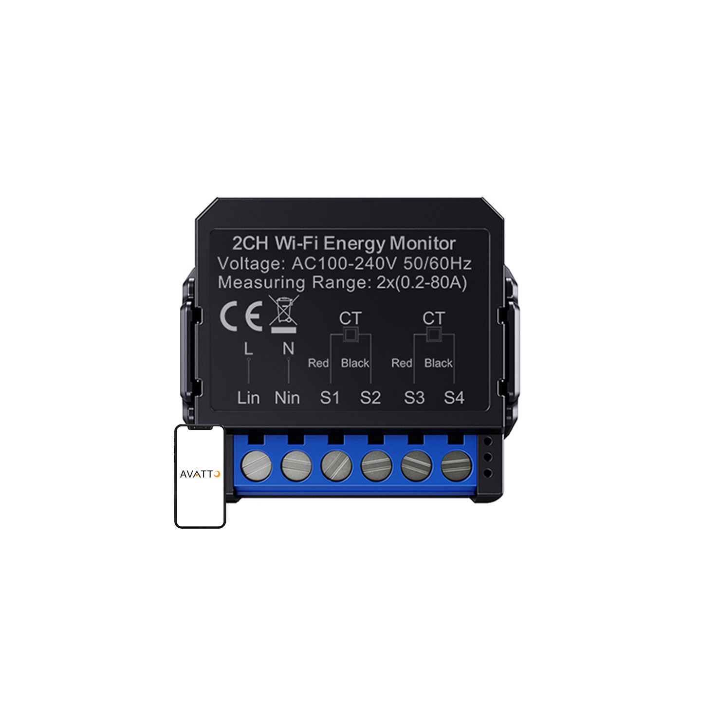 Avatto WiFi WPM16-2 smart bi-directional energy meter