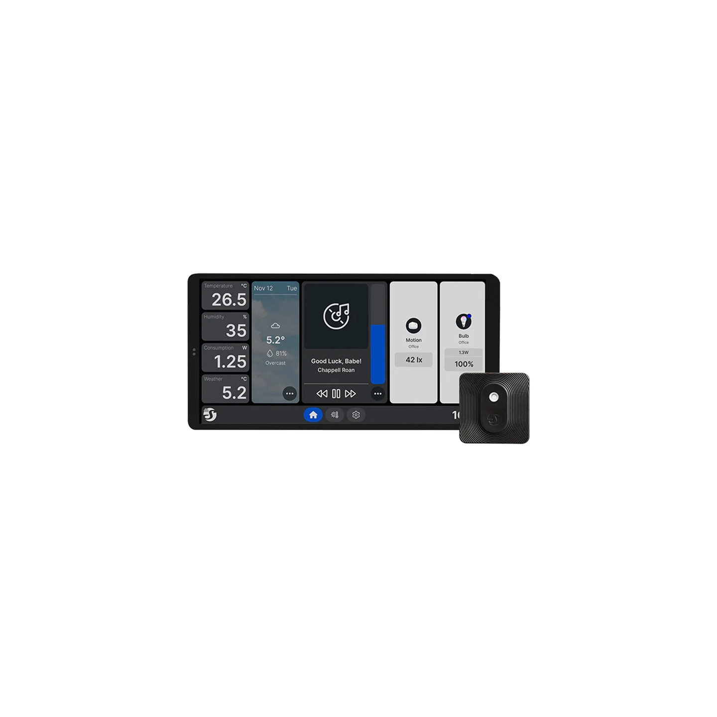Dual Control Panel Shelly Wall Display X2 WiFi/BLU (black) + BLU H&T