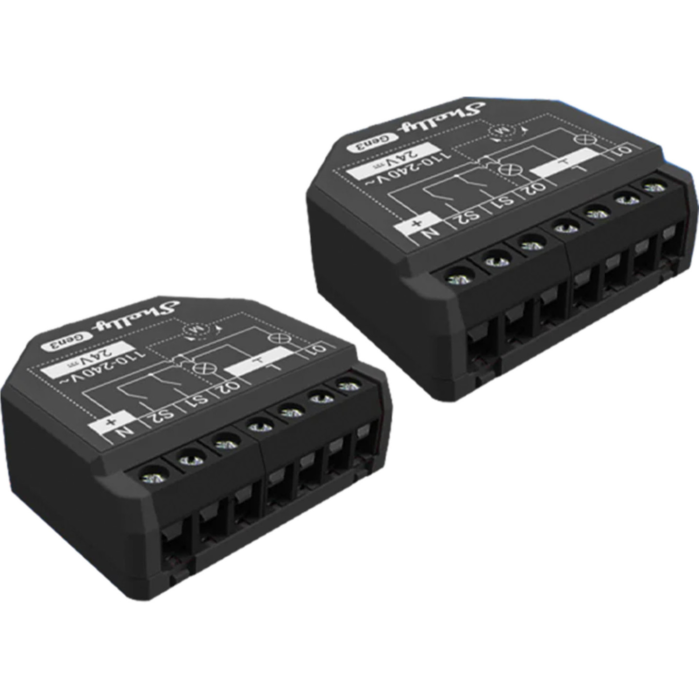 Set of 2 Shelly 2PM Gen3 WiFi/Bluetooth Controllers