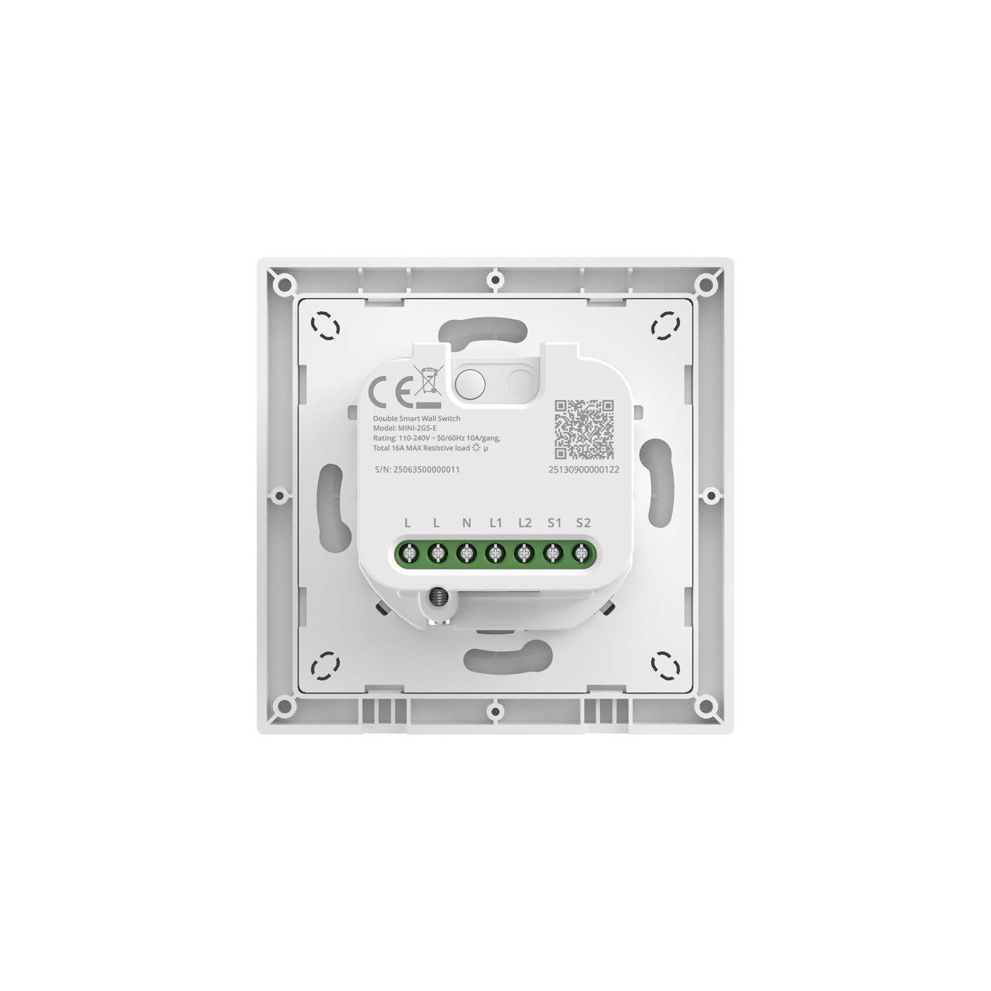 SONOFF MINI-2GS-E Matter Two-Channel Wall Switch.