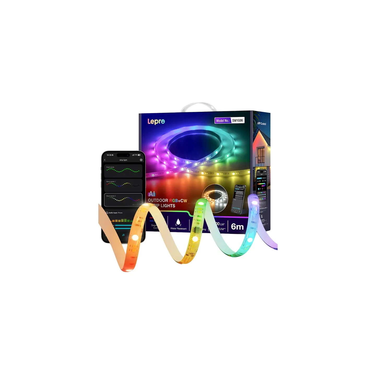 LEPRO SW1-6 RGB Smart LED Strip, 6 m