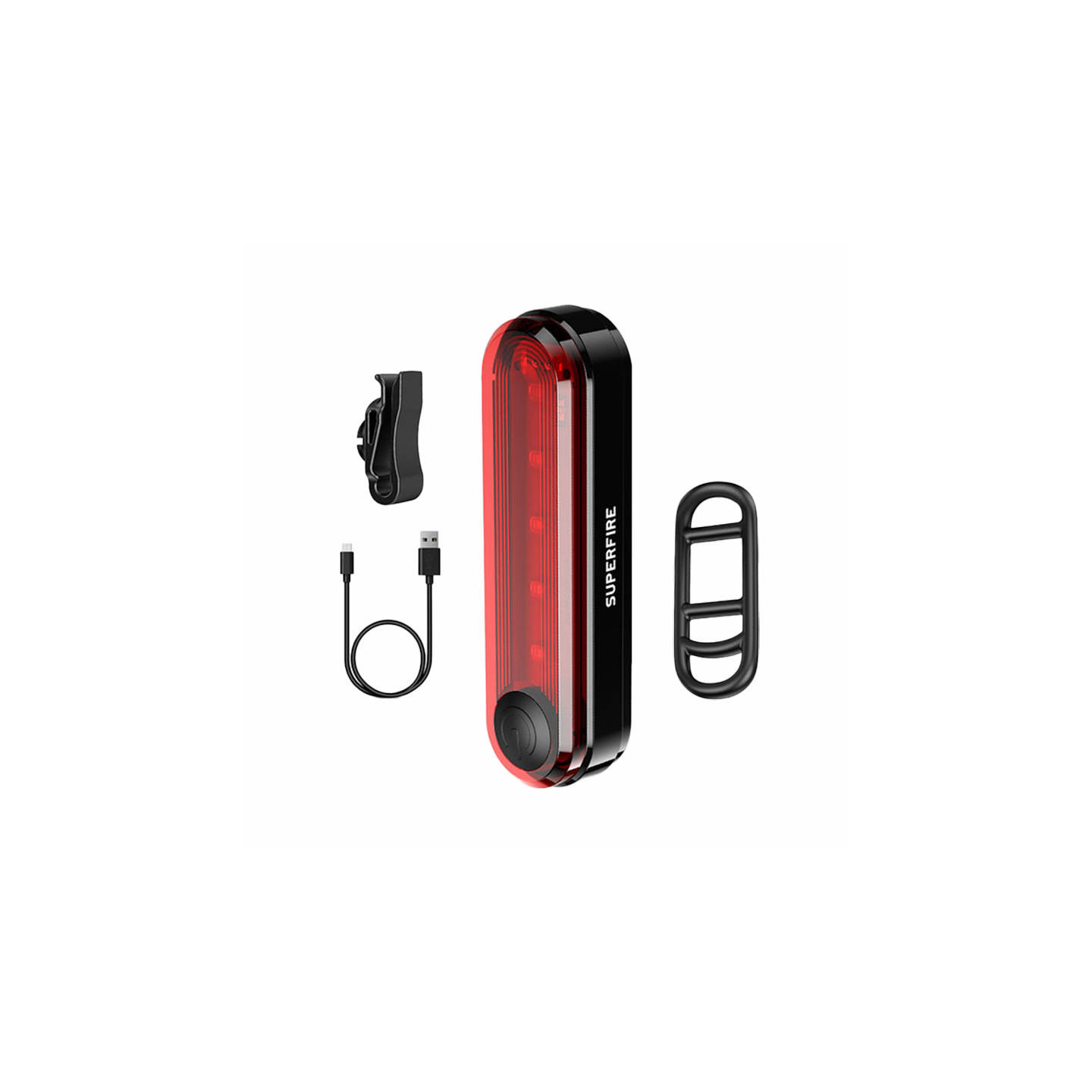 Superfire BTL01 rear bike light, USB, 230mAh