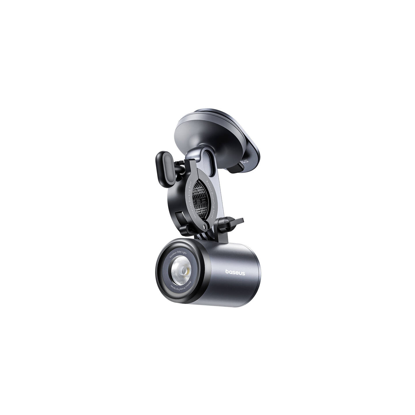 Baseus PrimeTrip 2-in-1 bike mount, phone holder + flashlight (black)