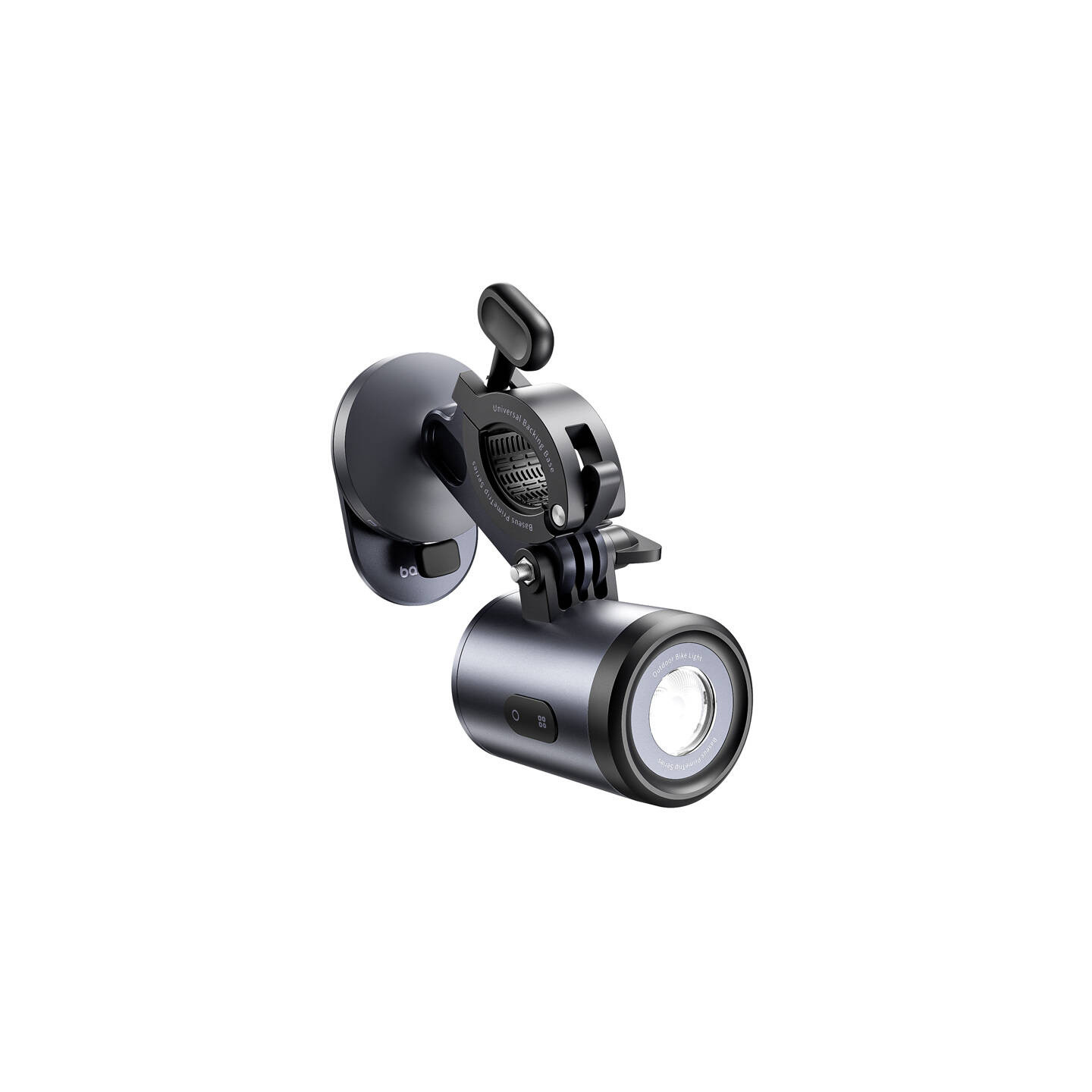 Baseus PrimeTrip 2-in-1 bike mount, phone holder + flashlight (black)