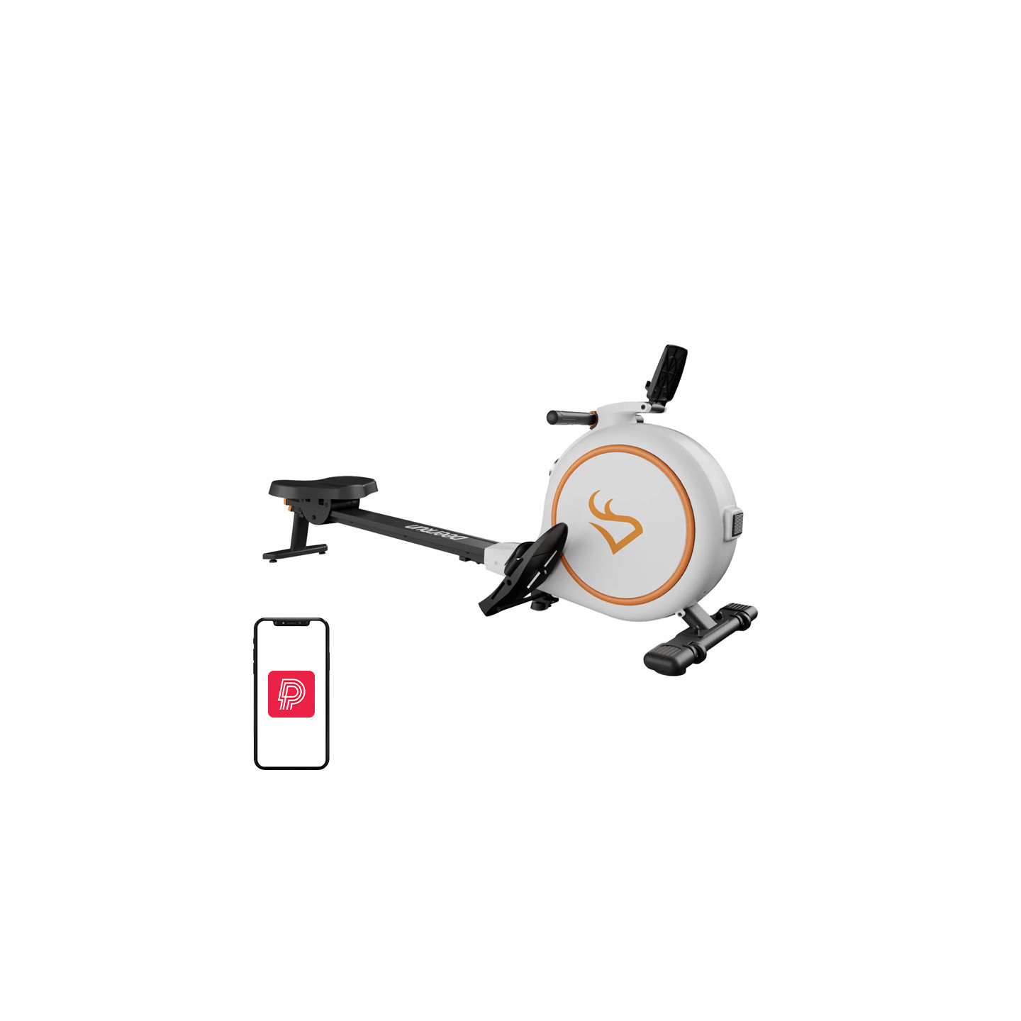 Deer Run RW600 Magnetic Rowing Machine (White)