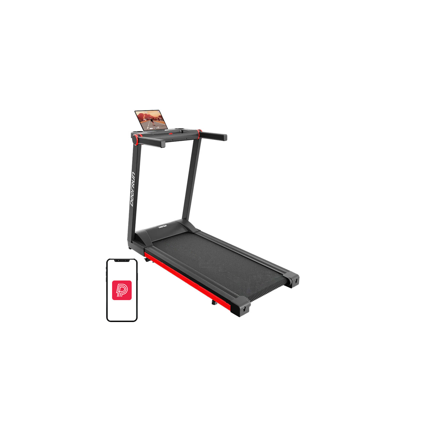 DeerRun A1 Pro Foldable Electric Treadmill (Black and Red)